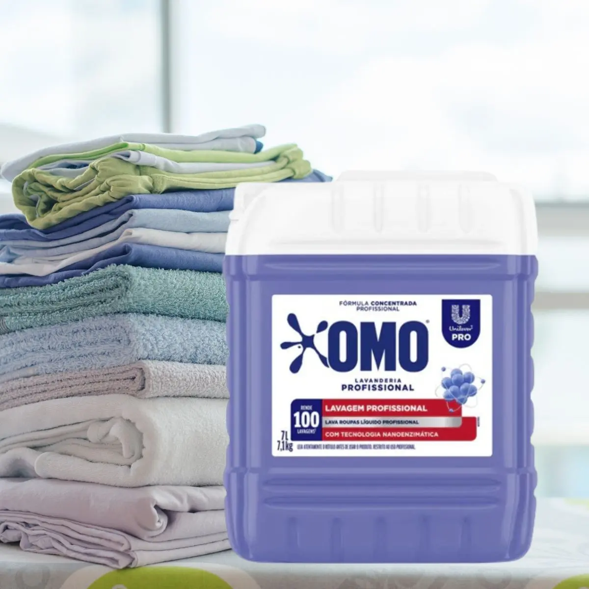 Kit Lava Roupas Lavagem Profissional 7 Litros OMO + Perfumação Intensiva 5 Litros Comfort